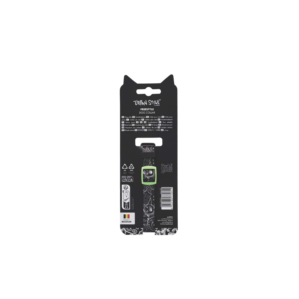 M-Pets Urban Style Freestyle Black/White Boyun Tasması (XS)