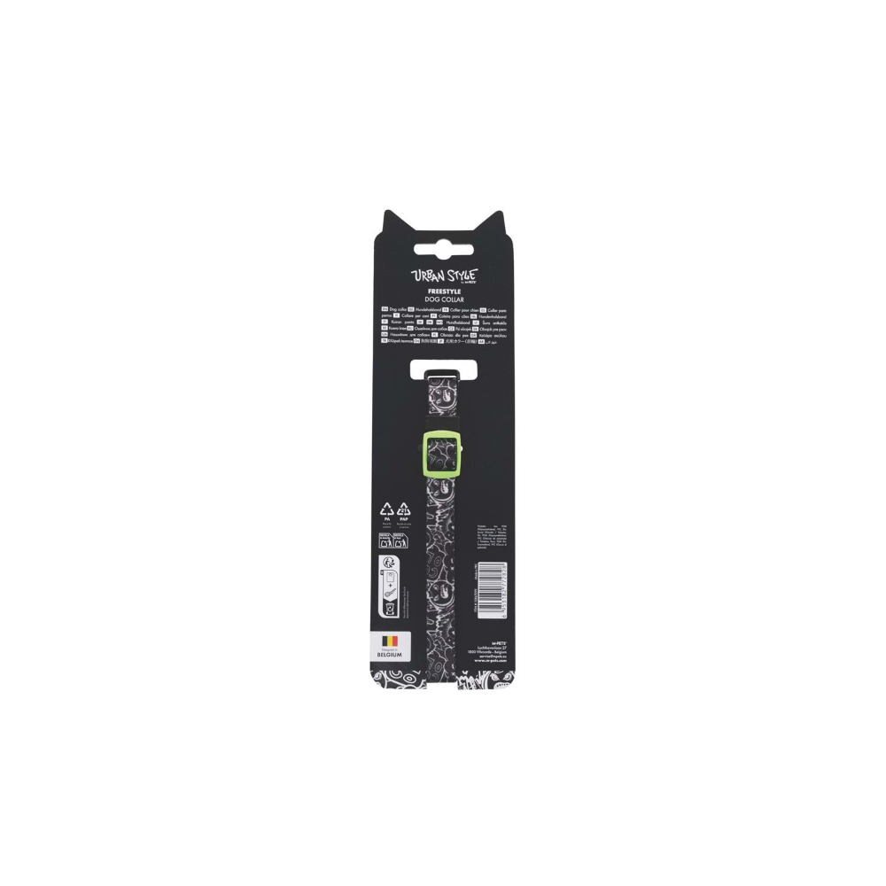 M-Pets Urban Style Freestyle Black/White Boyun Tasması (S)