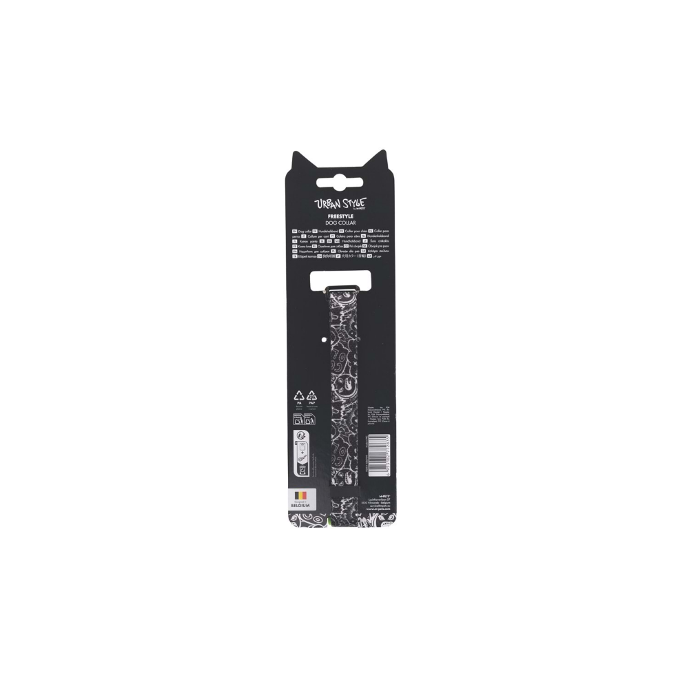 M-Pets Urban Style Freestyle Black/White Boyun Tasması (M)