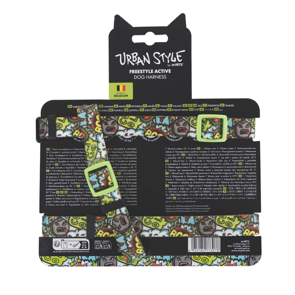 M-Pets Urban Style Multicolor Active Köpek Göğüs Tasması (M)