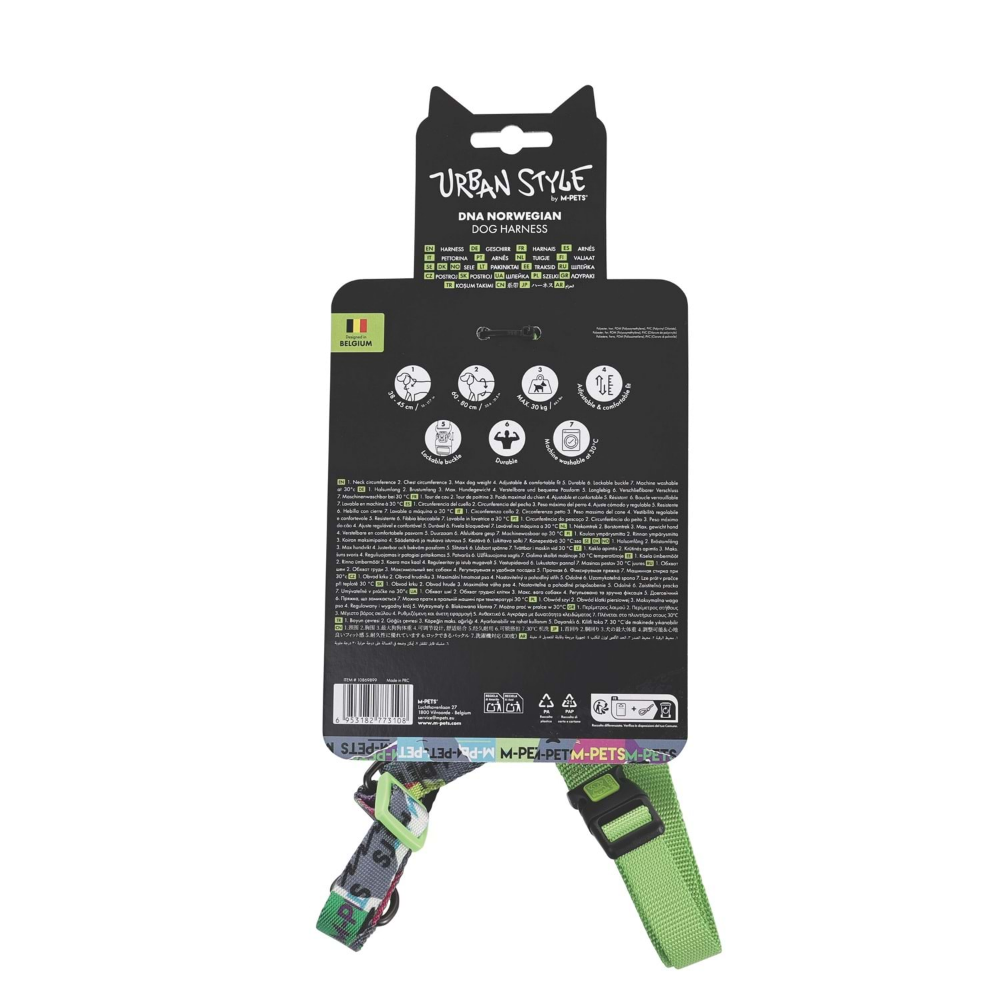 M-Pets Urban Style Dna Norwegian Köpek Göğüs Tasması (M)
