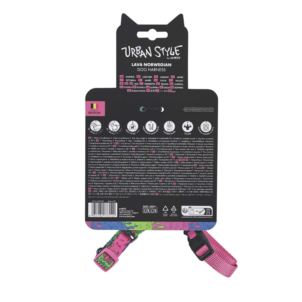 M-Pets Urban Style Lava Norwegian Köpek Göğüs Tasması (S)