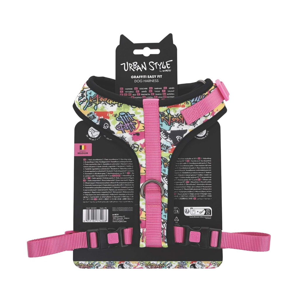 M-Pets Urban Style Graffiti Easy Fit Köpek Göğüs Tasması (M)