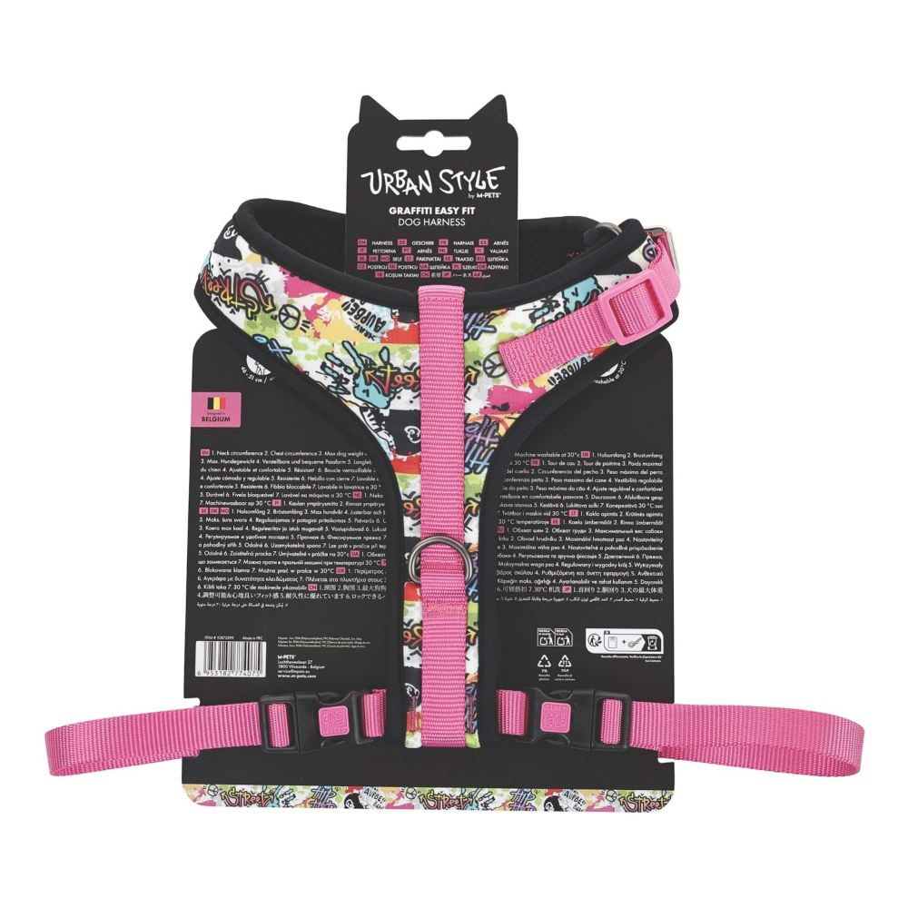 M-Pets Urban Style Graffiti Easy Fit Köpek Göğüs Tasması (L)
