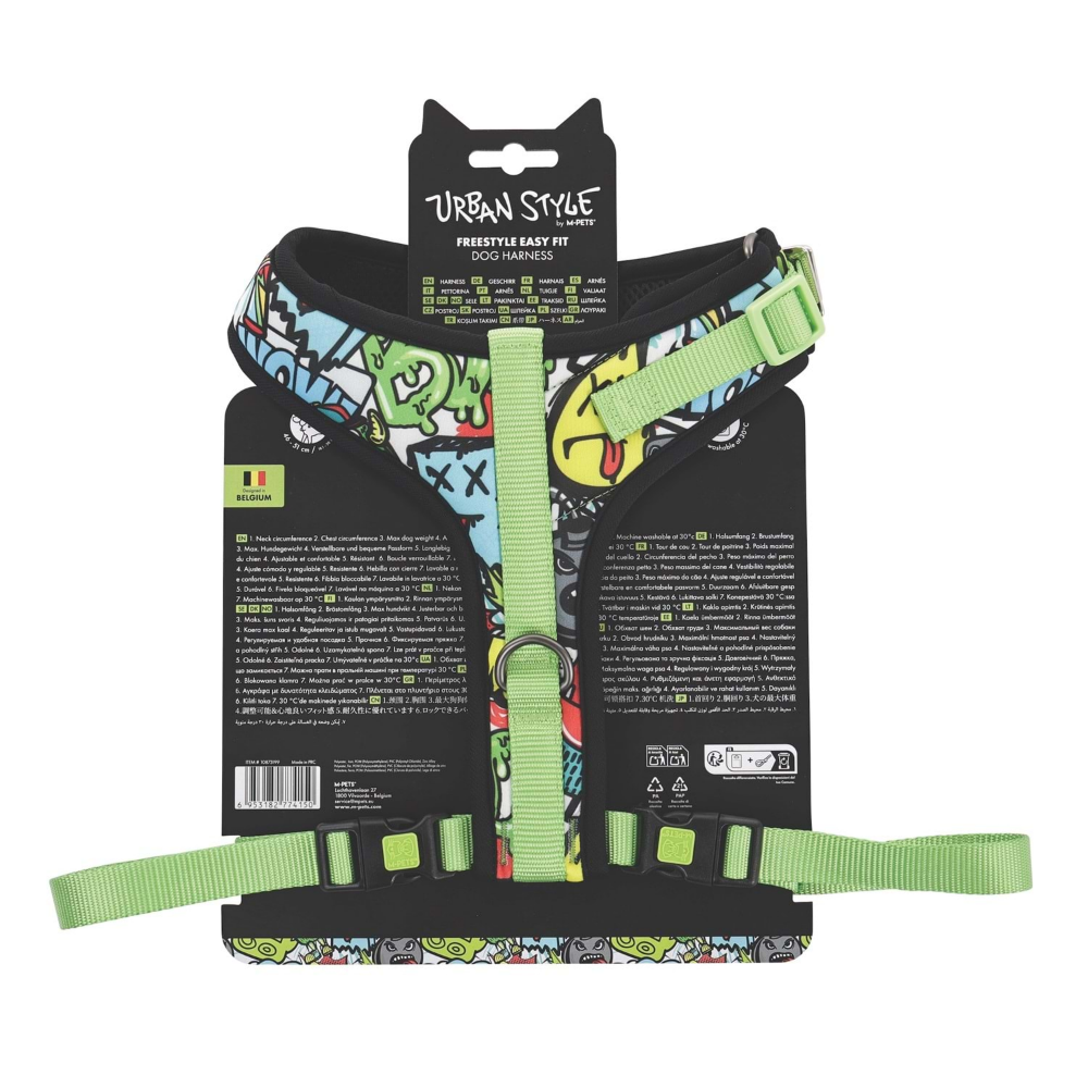 M-Pets Urban Style Multicolor Easy Fit Köpek Göğüs Tasması (L)