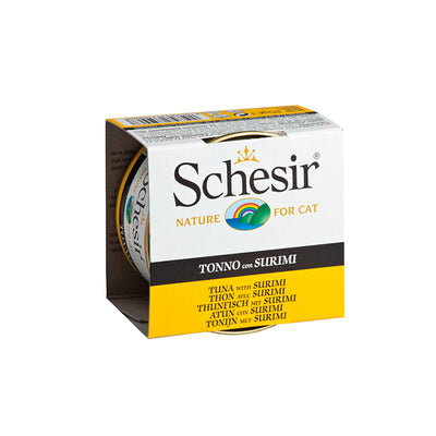 Schesir Jelly Ton Balığı ve Surimi Jöle İçinde Yetişkin Kedi Konservesi 85g