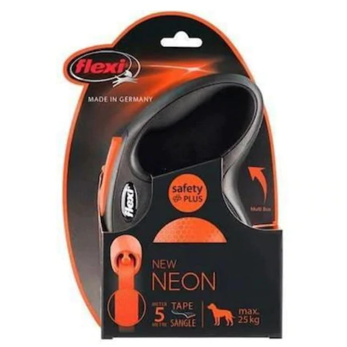 Flexi New Neon Medium 5m Şerit Gezdirme Turuncu