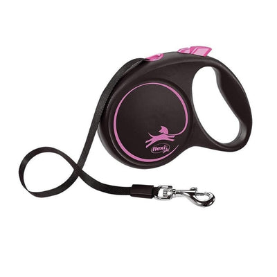 Flexi Black Desing Small 5m Şerit Gezdirme Pembe