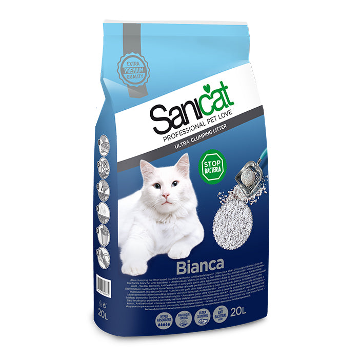 Sanicat Bianca Doğal Topaklanan Kedi Kumu 20L
