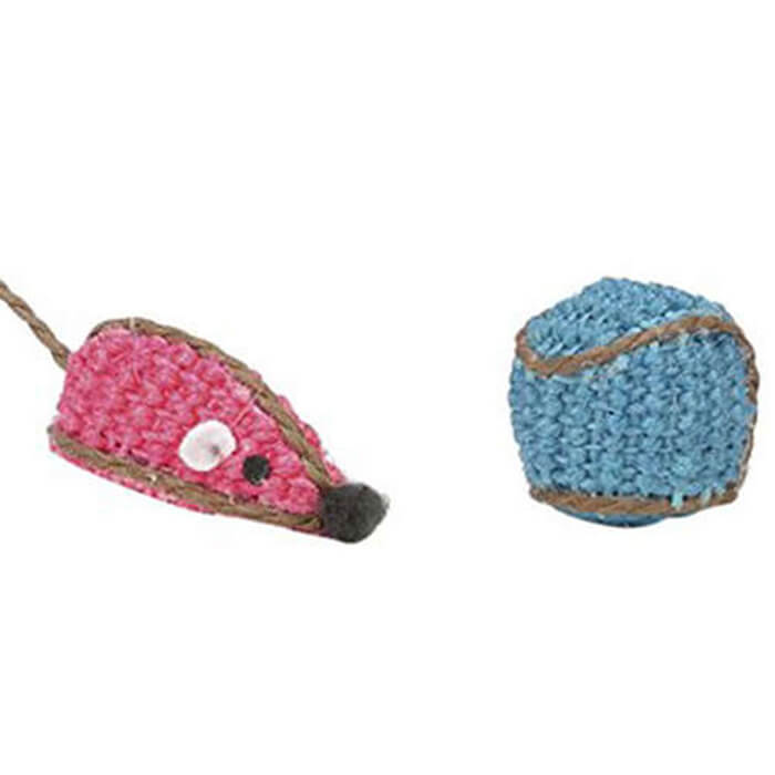 Pet Products Çıngıraklı Örgü Fare-Top 2'li