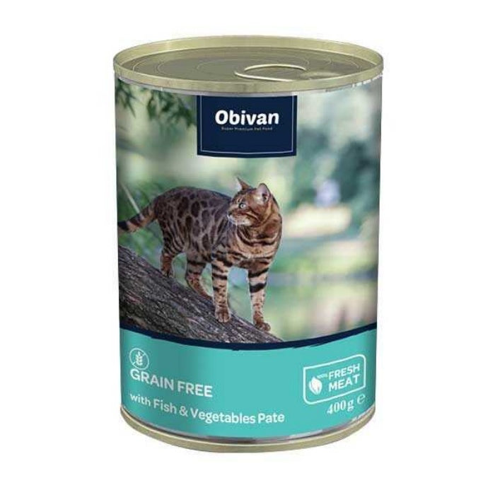 Obivan Balıklı Sebzeli Yetişkin Kedi Konservesi 400gr