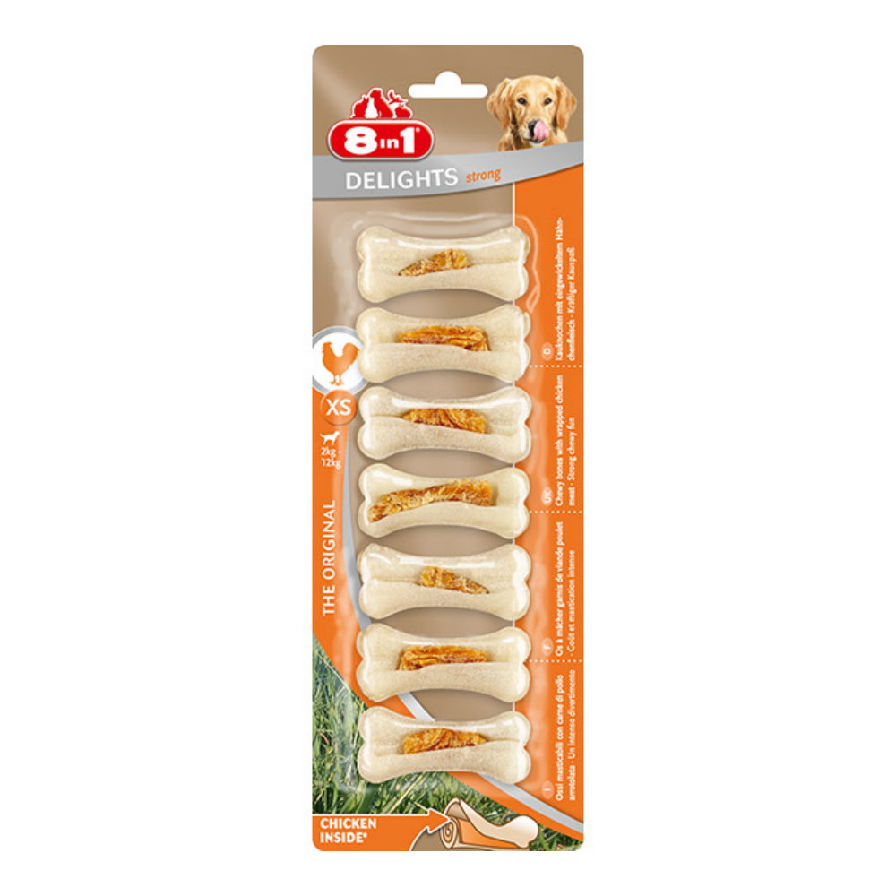 8IN1 Delights Strong Köpek Ödül Kemiği Tavuklu XS - 140GR