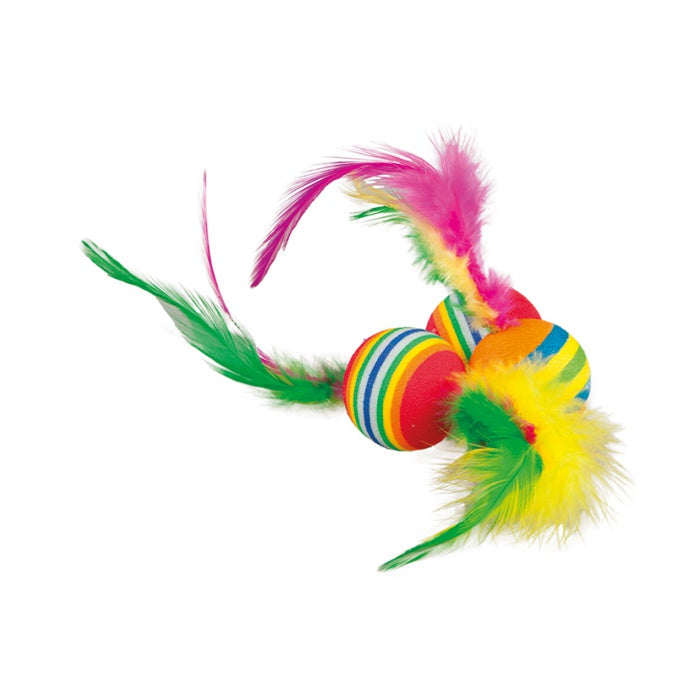 Polo Renkli Kuyruklu Top Kedi Oyuncağı 3.5cm