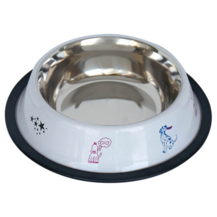 Tommy Köpek Çelik Mama Kabı Beyaz- 16 Oz