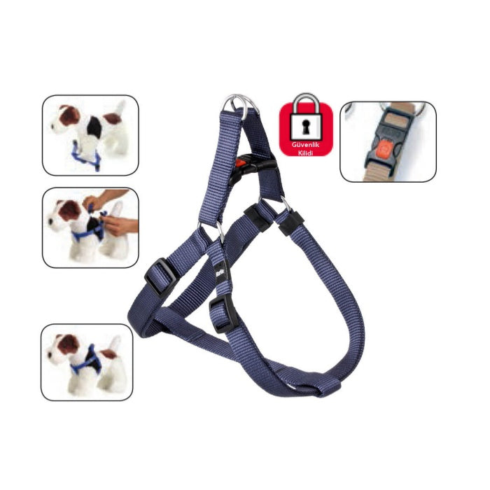 Karlie Kilitli Göğüs Tasma L 60-90cm Koyu Mavi
