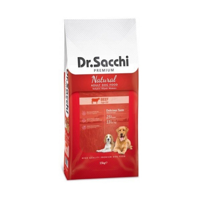 Dr.Sacchi Premium Natural Beef Biftekli Yetişkin Köpek Maması 15kg