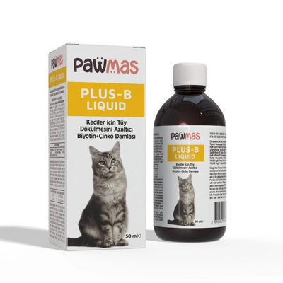 Pawmas Plus-B Liquid Kediler için Tüy Dökülmesini Azaltıcı Biyotin & Çinko Damlası 50 ml