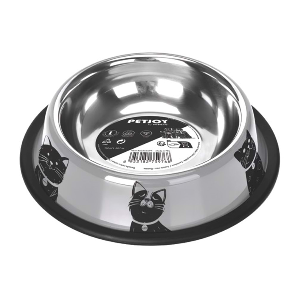 M-Pets Petjoy Catfamily Çelik Mama Kabı (L) 910ml