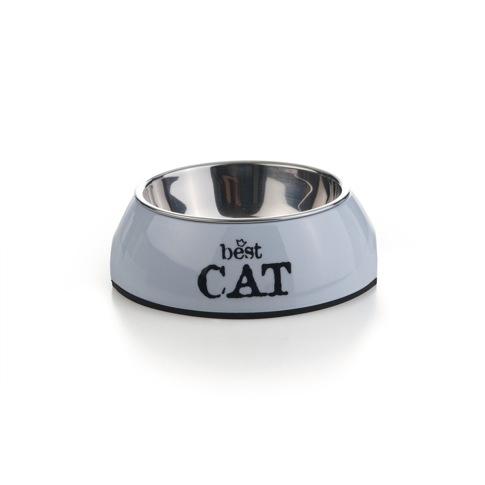 Beeztees Kedi Mama Su Kabı, Paslanmaz Çelik, Gri, 14cmx4,5cm, 160ml