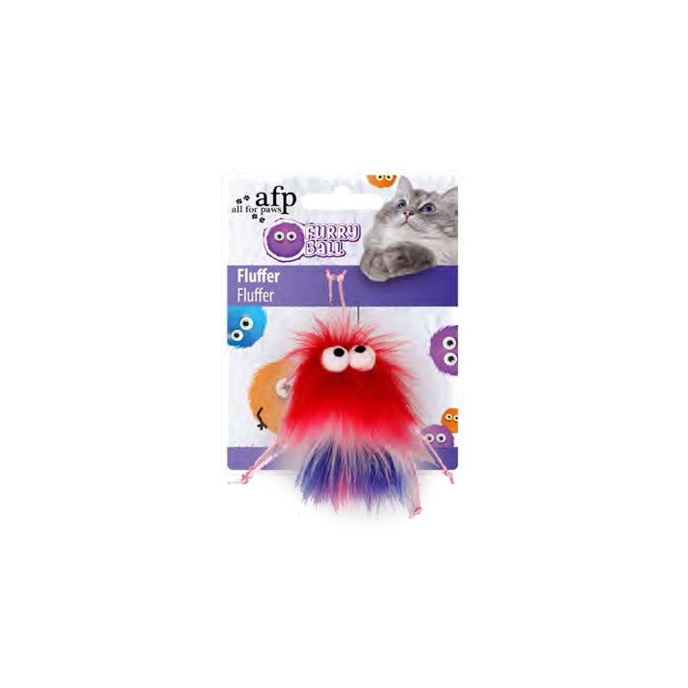 AFP Furry Ball-Fluffer Catnipli- Kırmızı 15x8x3,5cm