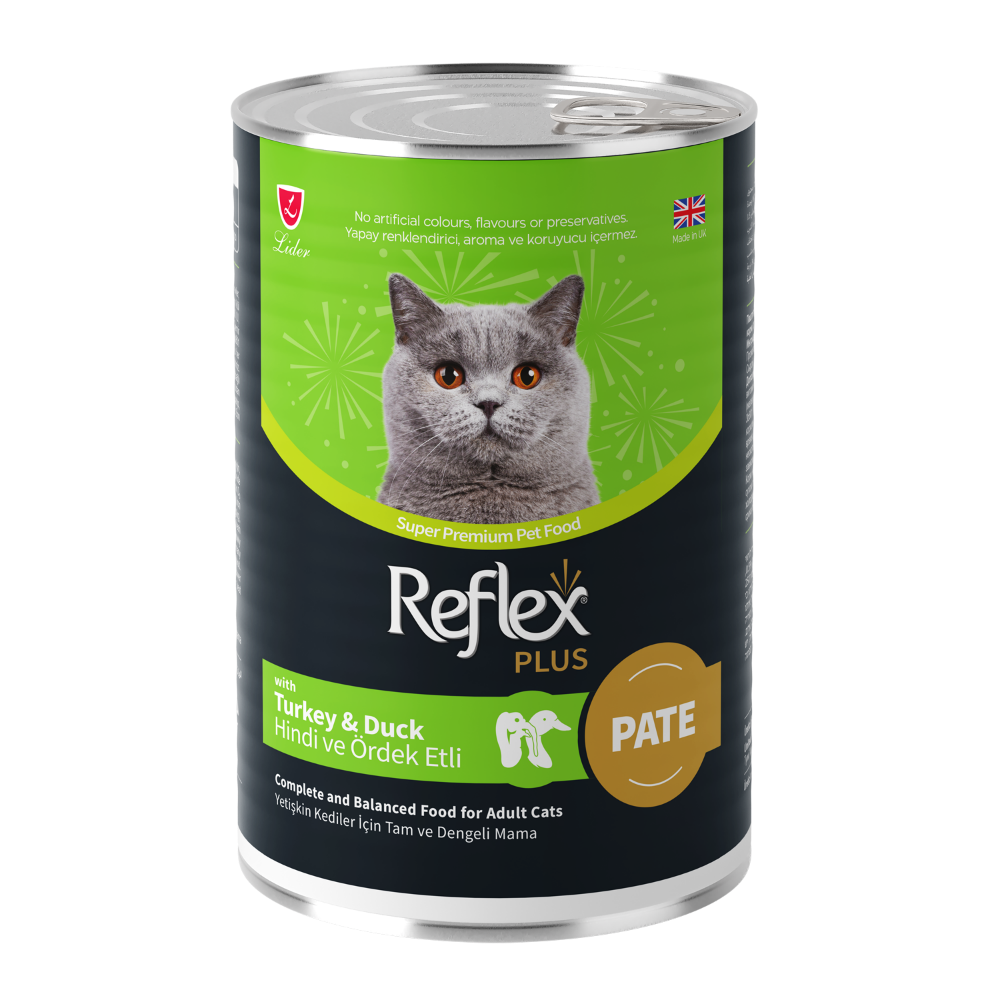 Reflex Plus Pate İçinde Et Parçacıklı Hindi Ve Ördek Etli Yetişkin Kedi Maması 395gr