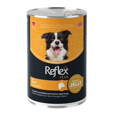 Reflex Plus Jöle İçinde Et Parçacıklı Dana Etli Yetişkin Köpek Maması 400gr