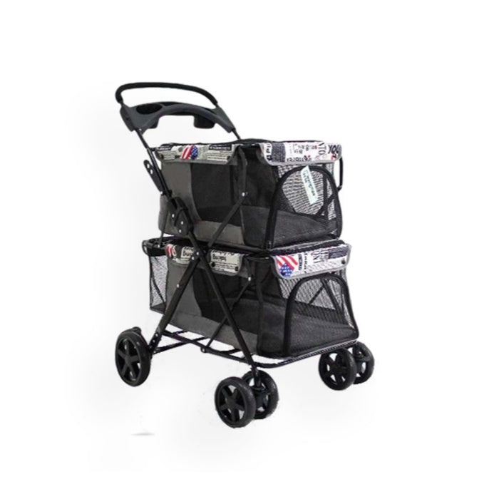 Zampa Twins Kedi & Köpek Arabası Gri, 51x85x100cm