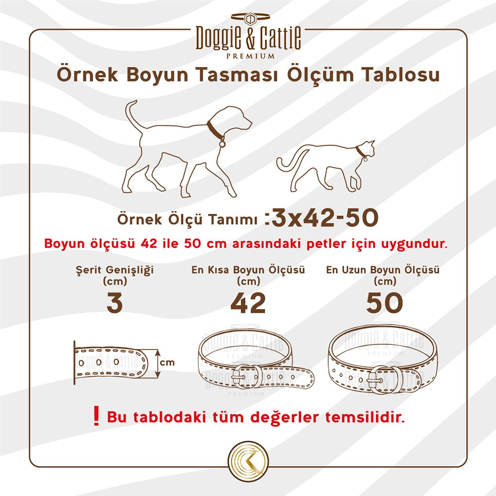 Doggie Güçlü Deri Boyun Tasması Siyah 4x52-60Cm