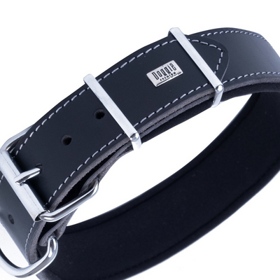 Doggie Güçlü Deri Boyun Tasması Siyah 4x47-55Cm