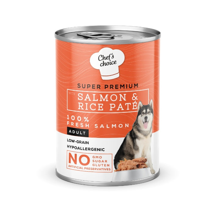 Chefs Choice Pate Salmon&Rice Somon Pirinçli Köpek Yaş Maması 400 Gr