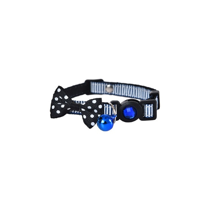 Zampa Bowty Çıngıraklı Papyonlu Kedi Boyun Tasması Siyah 1x32 Cm