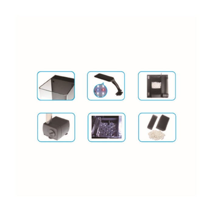 Haqos Cube Box 25 Led Aydınlatmalı Nano Akvaryum 25,5X27X27Cm