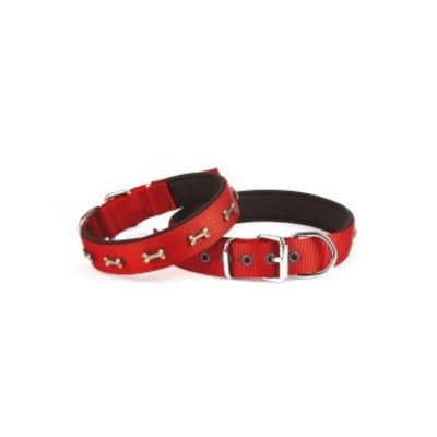 Doggie Konfor Dokuma Kemikli Boyun Tasması Kırmızı 2,5X37-45Cm