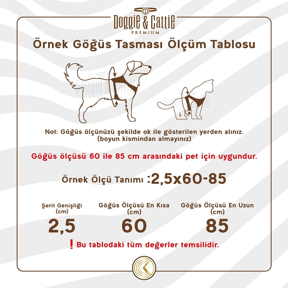Doggie Konfor Dokuma Ronin Göğüs Tasması Haki 1,5X35-40Cm