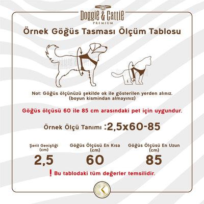 Doggie Konfor Dokuma Ronin Göğüs Tasması Haki 2,5X70-80Cm