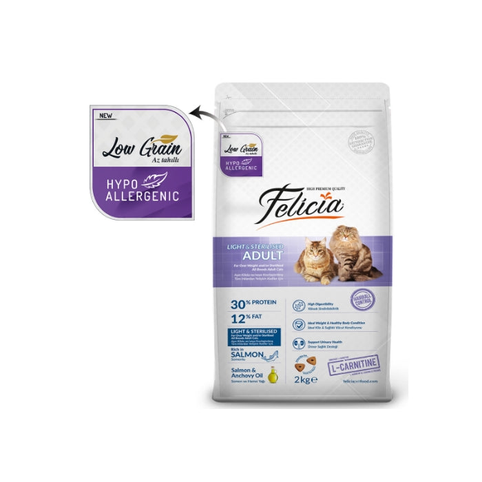 Felicia Az Tahıllı 2 Kg Sterilised Somonlu HypoAllergenic Kedi Maması