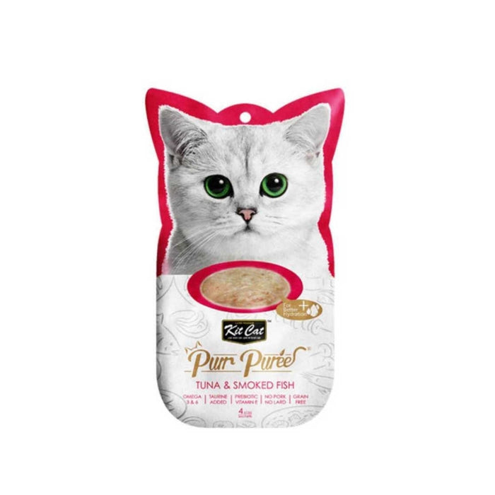 Kit Cat Purr Puree Tuna Ve Balık Fümeli Kedi Ödülü 4X15gr