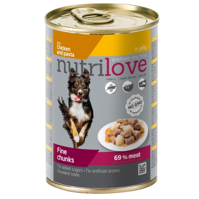 NutriLove Tavuk&Makarna&Parça Etli 415gr Yaş Köpek Konservesi