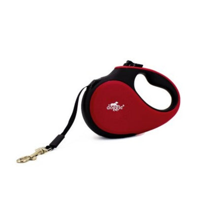 Doggie Otomatik Uzatma Tasması Soft Seri Kırmızı 25Kg/5Mt