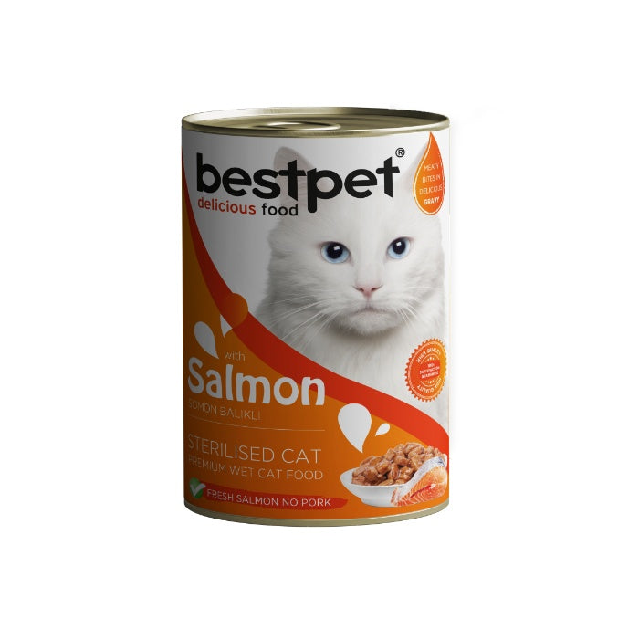 Bestpet Gravy Sterilised Parça Somonlu Kısır Kedi Konservesi 400 Gr