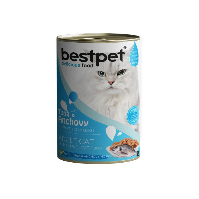 Bestpet Gravy Tuna Anchovy Parça Ton ve Hamsili Kedi Konservesi 400 Gr