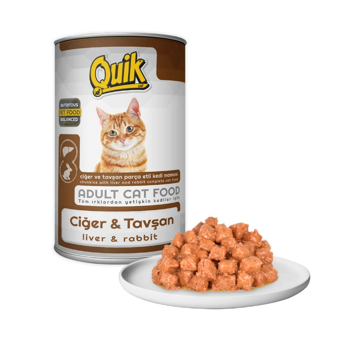 Quik Ciğerli&Tavşanlı Yetişkin Kedi Konservesi 415gr