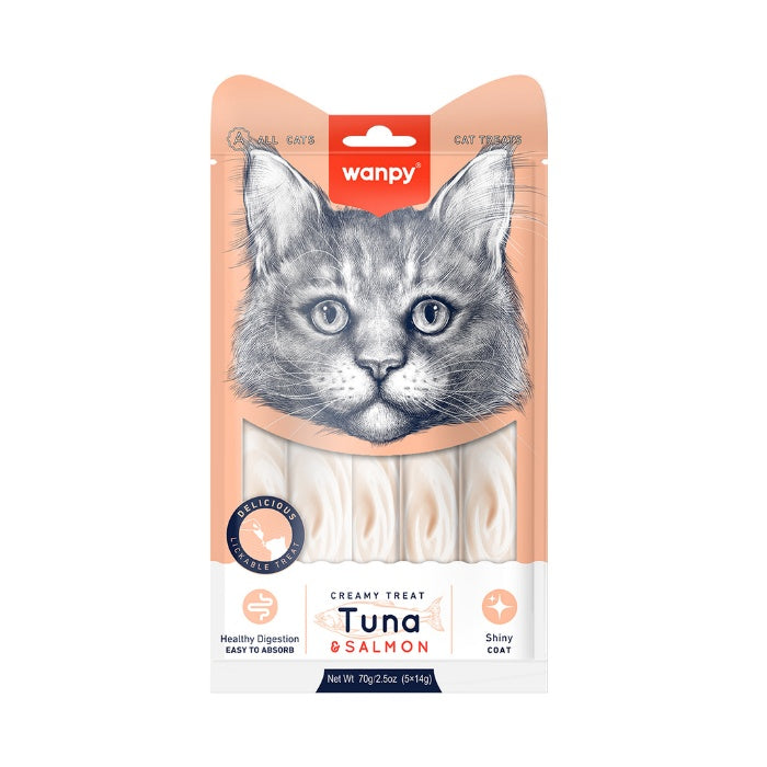 Wanpy Ton&Somon Krema Likit Kedi Ödülü 5*14gr