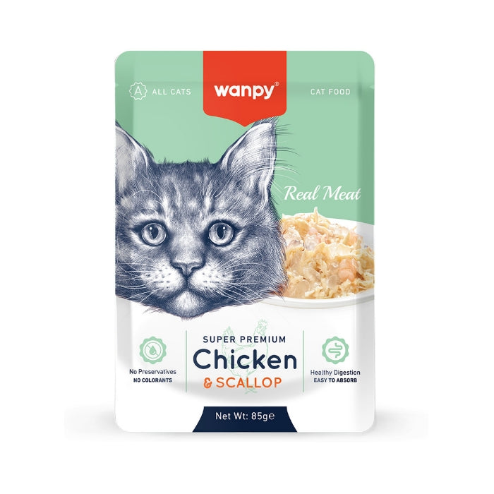 Wanpy Pouch Tavuklu & Deniz Taraklı Yaş Kedi Maması 85gr