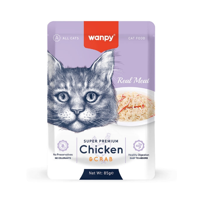 Wanpy Pouch Tavuklu & Yengeçli Yaş Kedi Maması 85gr