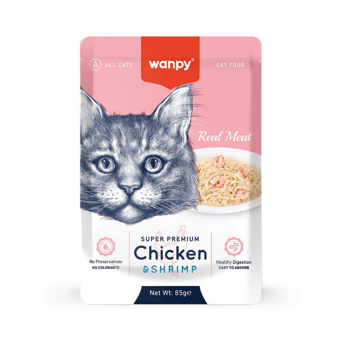 Wanpy Pouch Tavuklu & Karidesli Yaş Kedi Maması 85gr