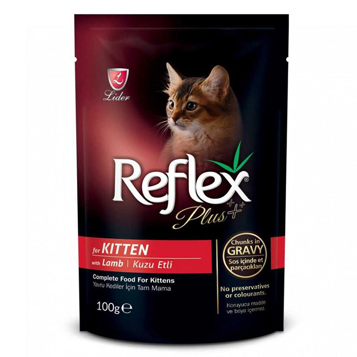 Reflex Plus Gravy Kitten Kuzu Etli 100gr Yavru Yaş Kedi Maması