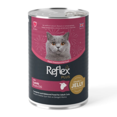 Reflex Plus Jöle İçinde Et Parçacıklı Kuzu Etli Yetişkin Kedi Maması 400gr