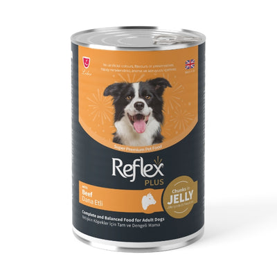 Reflex Plus Jöle İçinde Et Parçacıklı Dana Etli Yetişkin Köpek Maması 400gr