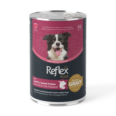 Reflex Plus Sos İçinde Et Parçacıklı Kuzu Etli Ve Tatlı Patatesli Yetişkin Köpek Maması 400gr
